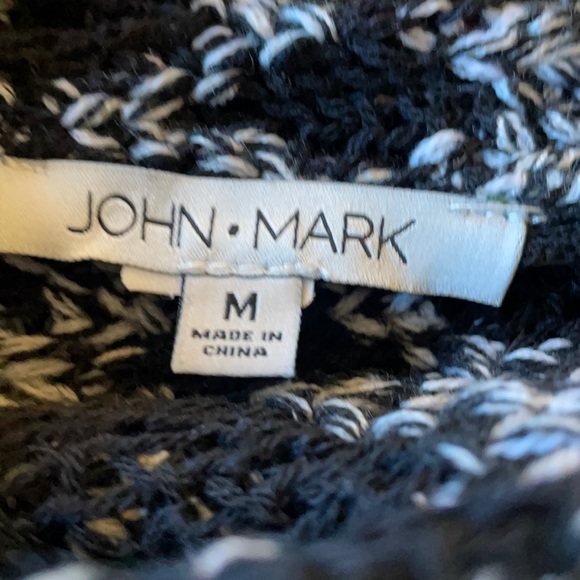 John Mark Knit Shawl Neck Sweater Fringe Sz M EC! - Picture 10 of 10